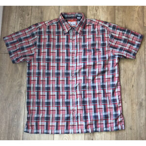Vintage Bugle Boy Button Up Shirt Men’s‎ Size XL Short Sleeve Plaid Y2K Preppy